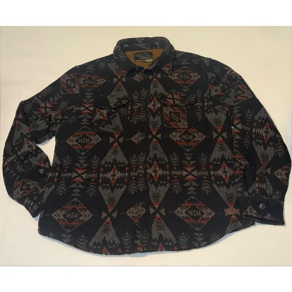 Jachs New York mens Aztec wool blend Sherpe lined jacket